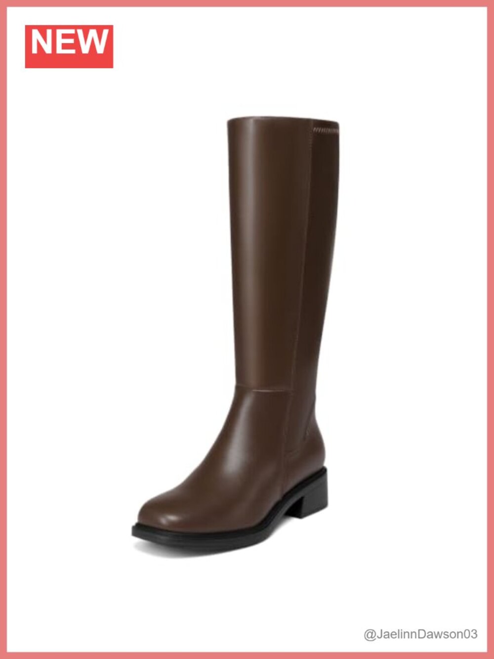 Women's Knee High Stretch Boots Square Toe Low Block Heel Tall PU Boots